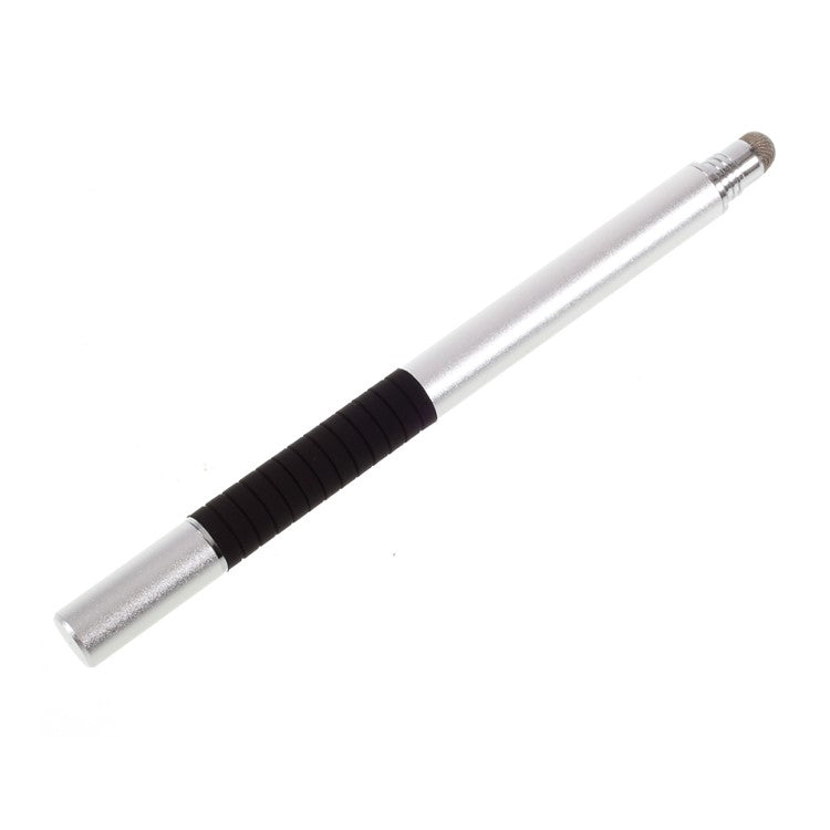 2-in-1 Disc Stylus Touch Screen Pen for Capacitive Touch Screen Smartphone and Tablet - Silver