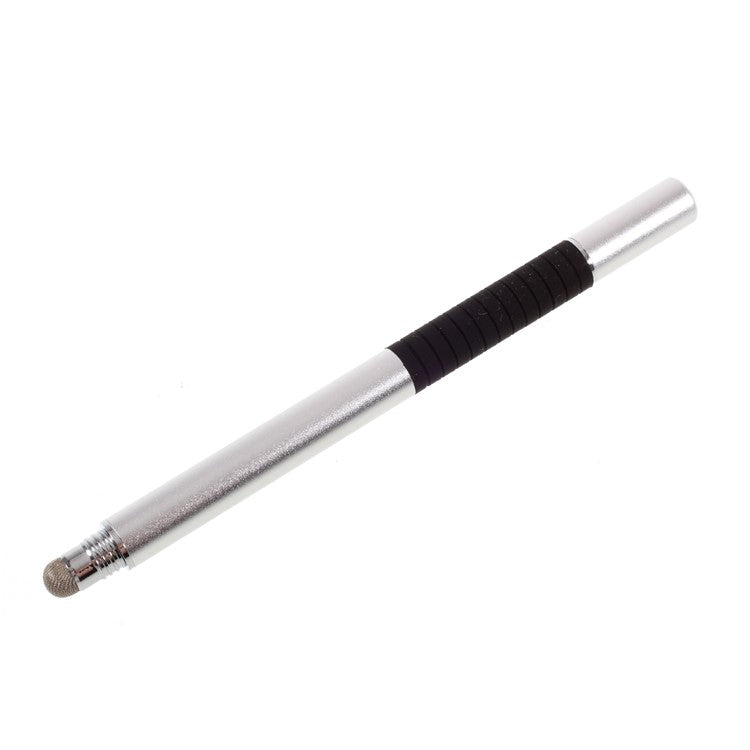 2-in-1 Disc Stylus Touch Screen Pen for Capacitive Touch Screen Smartphone and Tablet - Silver