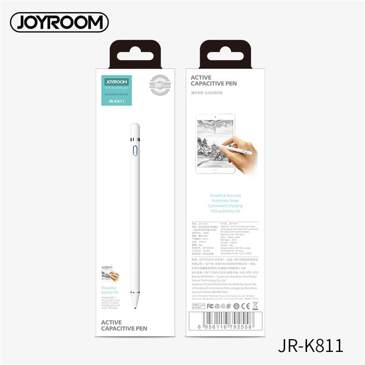 JOYROOM JR-K811 Active Capacitive Pen Sensitive Touch Mobile Tablet Stylus Pen - Black