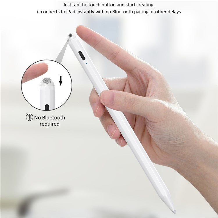 P6P Rechargeable Touch Screen Palm Rejection Active Stylus Pen (CE Certificated) for iPad Pro/iPad Air/iPad Mini/iPad (2018 and Later)