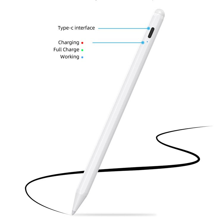 P6P Rechargeable Touch Screen Palm Rejection Active Stylus Pen (CE Certificated) for iPad Pro/iPad Air/iPad Mini/iPad (2018 and Later)