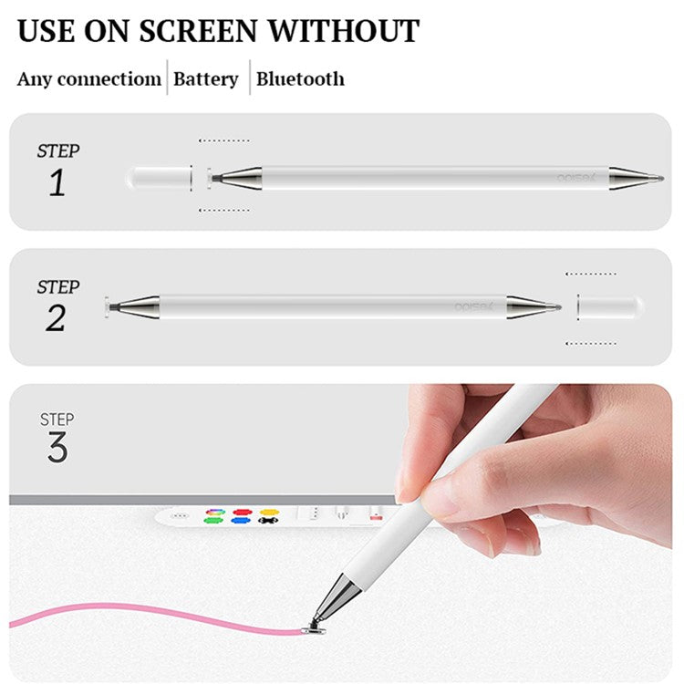 YESIDO ST04 Touch Screen Capacitive Stylus with Ballpoint Pen for iPhone iPad Tablet Writing and Drawing