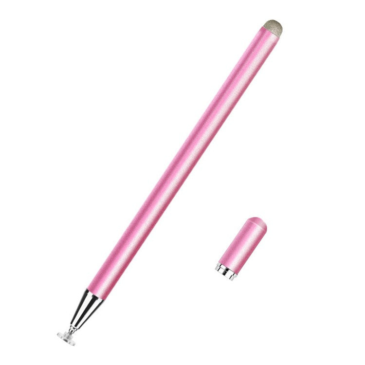 JD02 Universal 2-in-1 Round Disk/Cloth Pen Tip Capacitive Stylus Pen Tablet Phone Magnetic Adsorption Cap Drawing Writing Stylus Pen - Rose Gold