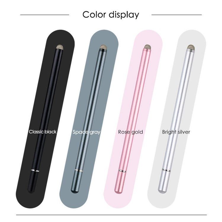 JD02 Universal 2-in-1 Round Disk/Cloth Pen Tip Capacitive Stylus Pen Tablet Phone Magnetic Adsorption Cap Drawing Writing Stylus Pen - Rose Gold