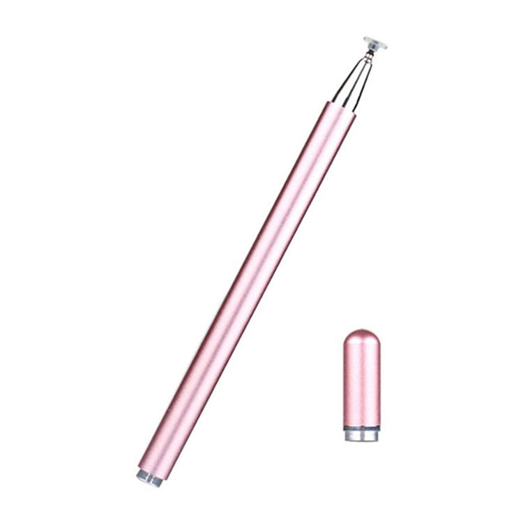 JD01 Universal Tablet Smartphone Capacitive Stylus Pen Magnetic Adsorption Cap Drawing Writing Stylus Pen with Spare Round Disk Pen Tip - Rose Gold