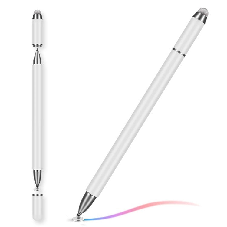 JB03 Universal 3-in-1 Round Disk/Cloth/Ballpoint Pen Tip Capacitive Stylus Pen Tablet Phone High Sensitive Writing Tool with Magnetic Adsorption Cap