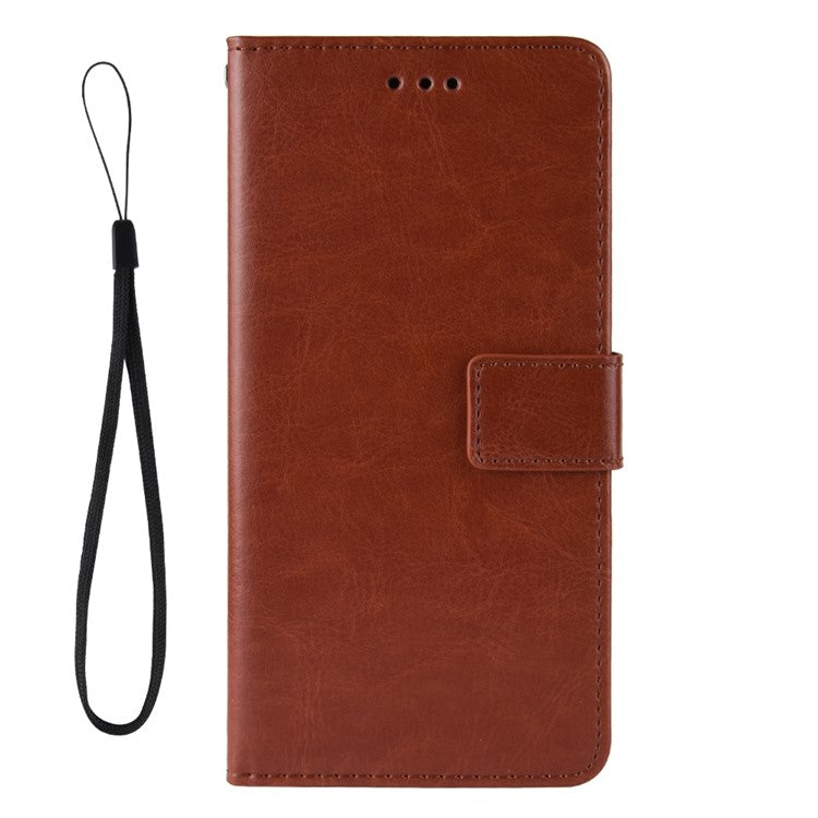 Crazy Horse Texture Leather Wallet Case for Vivo Y17/Y15/Y35 - Brown