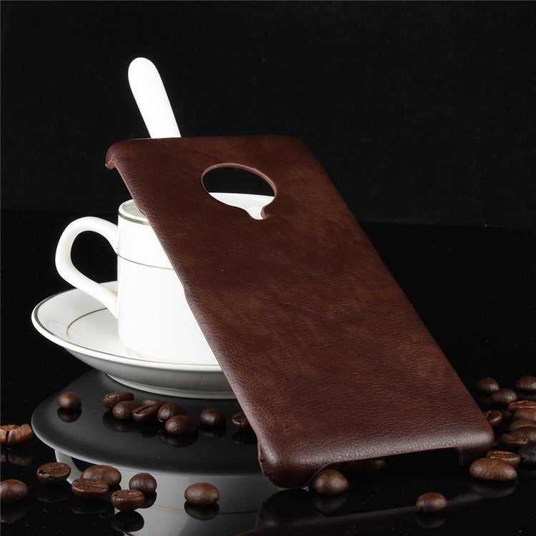 Litchi Skin Leather Coated Hard PC Case for vivo NEX 3/NEX 3 5G - Brown