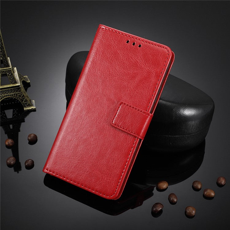 Crazy Horse Wallet Leather Stand Case for vivo Y11 (2019) - Red