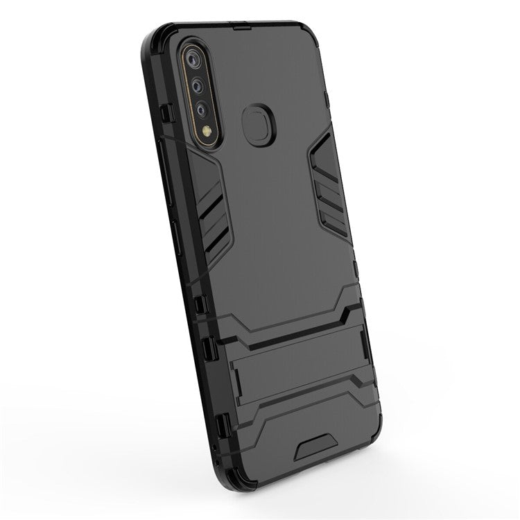 Cool Guard PC + TPU Combo Cover with Kickstand for vivo U3 / Y19 - Black