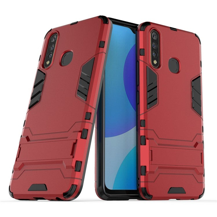 Cool Guard PC + TPU Combo Cover with Kickstand for vivo U3 / Y19 - Red