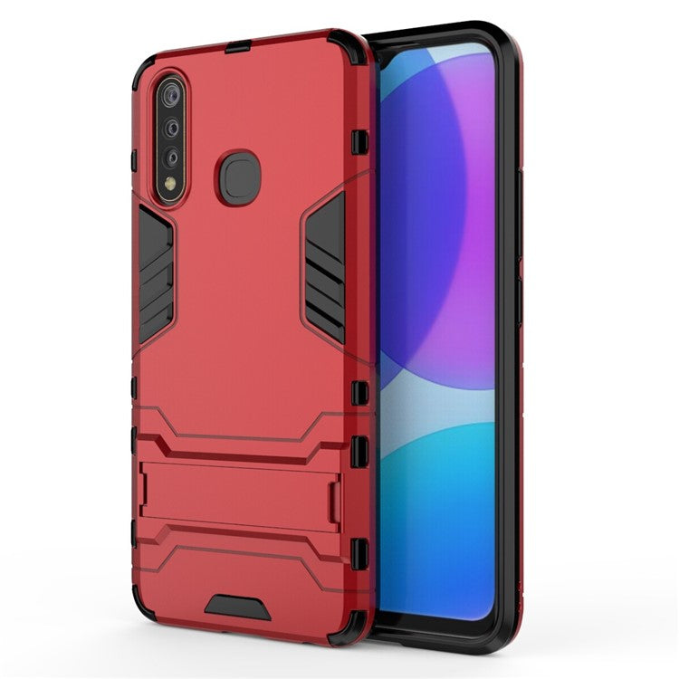 Cool Guard PC + TPU Combo Cover with Kickstand for vivo U3 / Y19 - Red