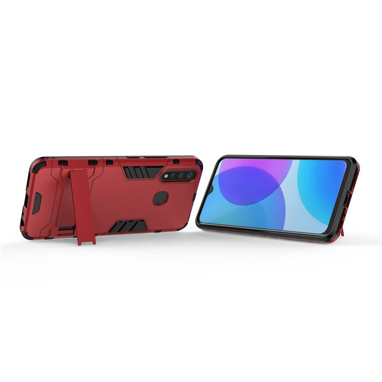 Cool Guard PC + TPU Combo Cover with Kickstand for vivo U3 / Y19 - Red