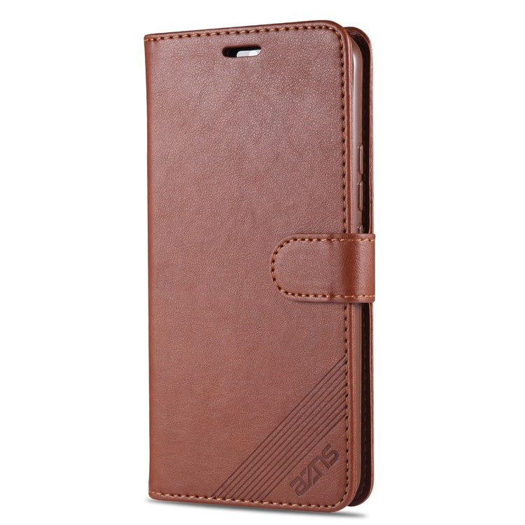 AZNS PU Leather Wallet Mobile Cover for vivo U3/Y19/Y5s - Brown