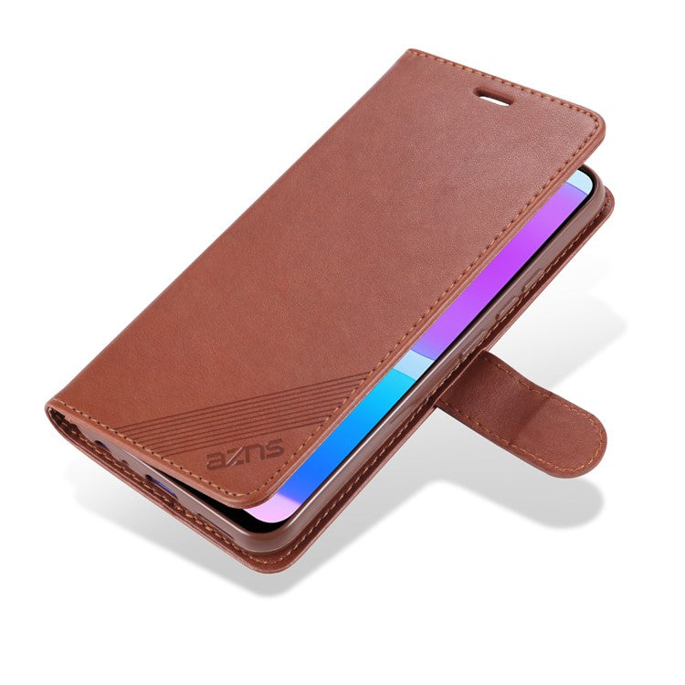 AZNS PU Leather Wallet Mobile Cover for vivo U3/Y19/Y5s - Brown