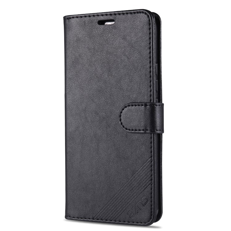 AZNS PU Leather Wallet Mobile Cover for vivo U3/Y19/Y5s - Black