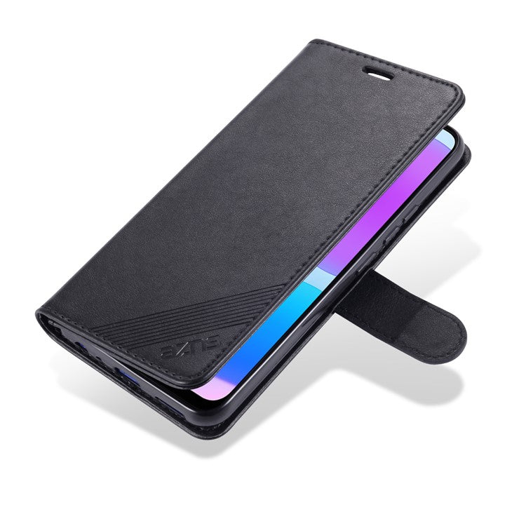 AZNS PU Leather Wallet Mobile Cover for vivo U3/Y19/Y5s - Black