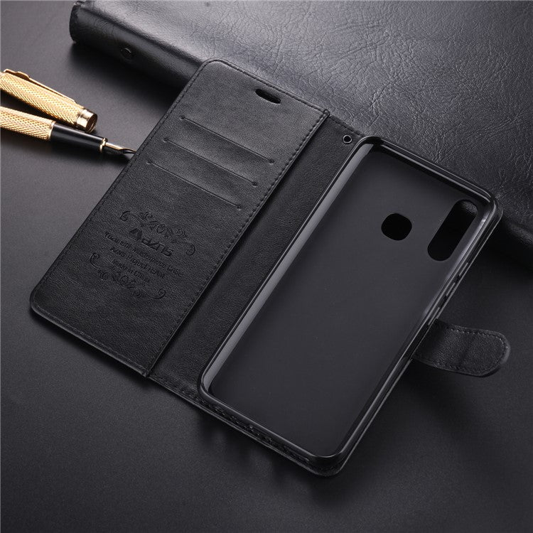 AZNS PU Leather Wallet Mobile Cover for vivo U3/Y19/Y5s - Black