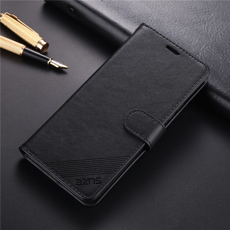 AZNS PU Leather Wallet Mobile Cover for vivo U3/Y19/Y5s - Black