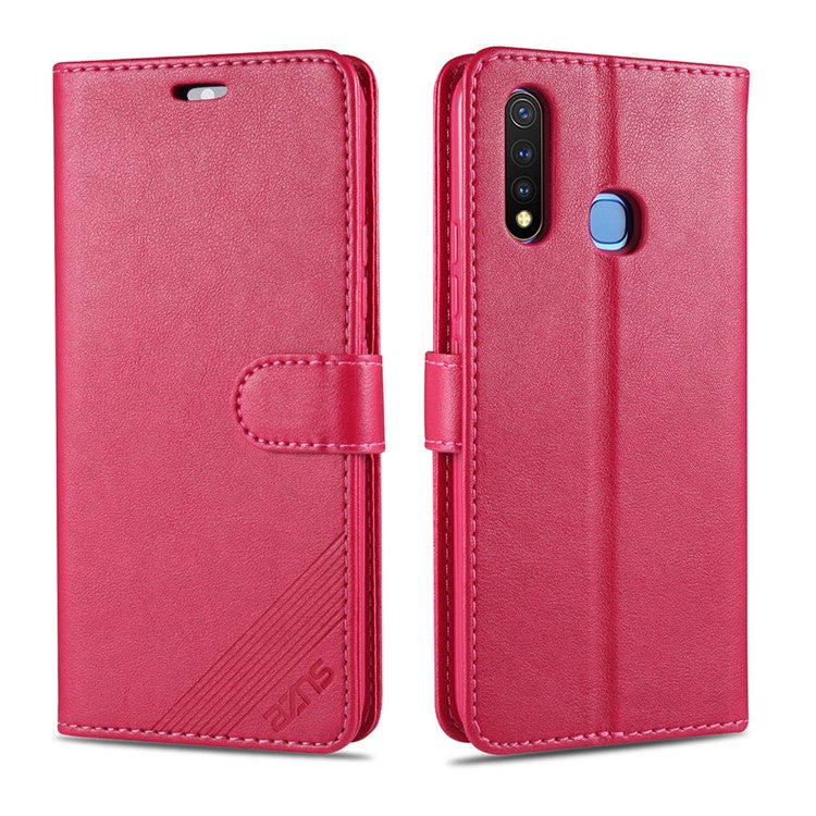 AZNS PU Leather Wallet Mobile Cover for vivo U3/Y19/Y5s - Rose