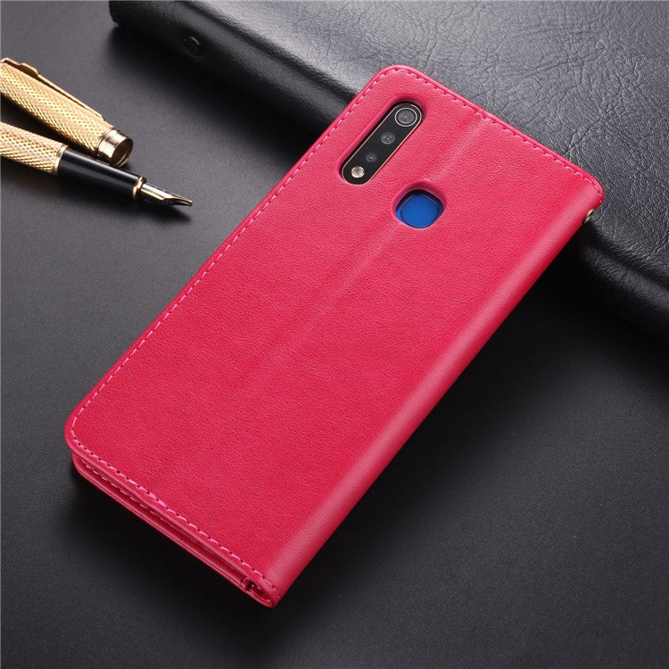 AZNS PU Leather Wallet Mobile Cover for vivo U3/Y19/Y5s - Rose