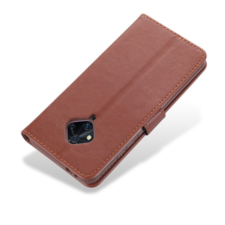 AZNS PU Leather with Wallet Mobile Shell for vivo V17/Y9s - Brown