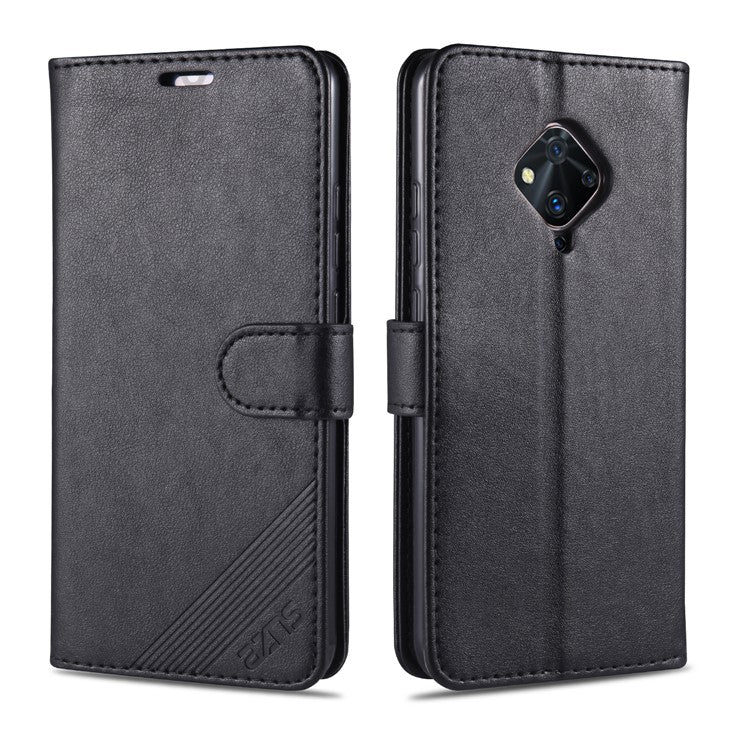 AZNS PU Leather with Wallet Mobile Shell for vivo V17/Y9s - Black