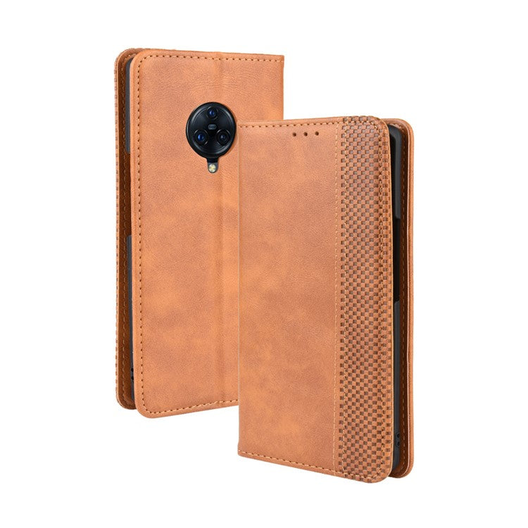 Retro Style Leather Wallet Stand Case for vivo NEX 3/NEX 3 5G - Brown