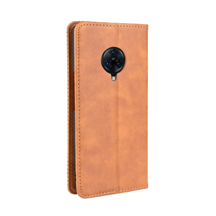 Retro Style Leather Wallet Stand Case for vivo NEX 3/NEX 3 5G - Brown