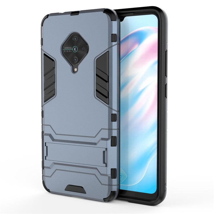 Stylish PC+TPU Case with Kickstand for vivo V17/Y9s/S1 Pro - Blue