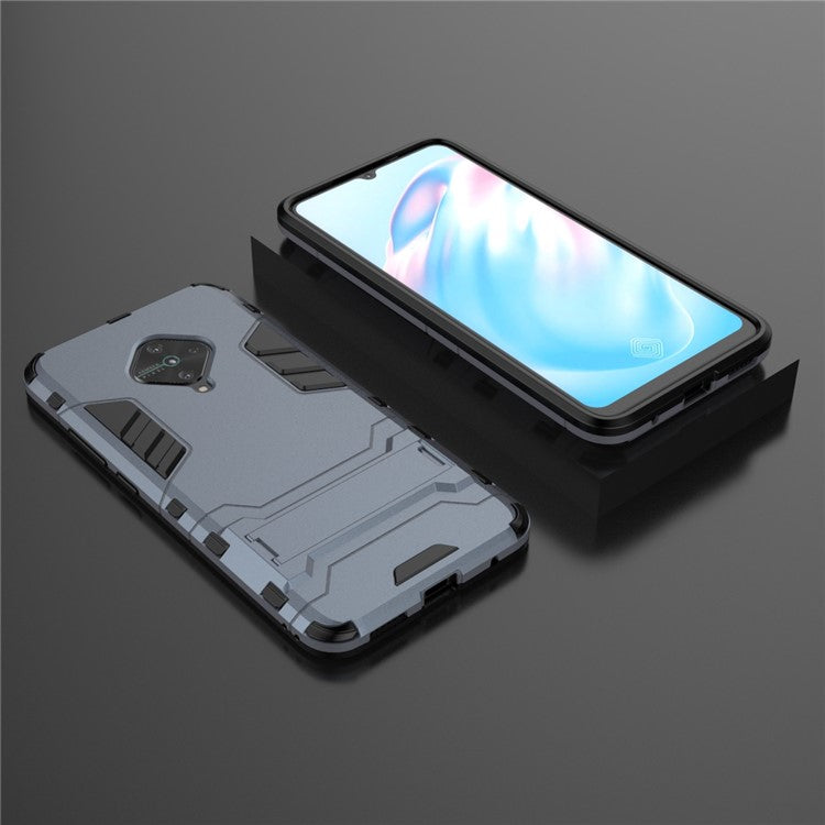 Stylish PC+TPU Case with Kickstand for vivo V17/Y9s/S1 Pro - Blue