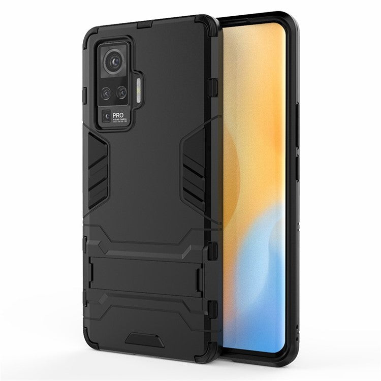 2-in-1 PC + TPU Case with Kickstand for vivo X50 Pro - Black