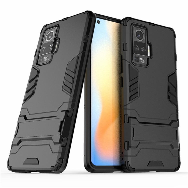 2-in-1 PC + TPU Case with Kickstand for vivo X50 Pro - Black