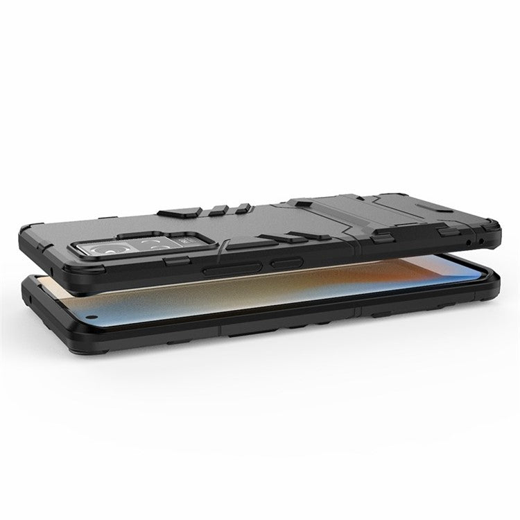 2-in-1 PC + TPU Case with Kickstand for vivo X50 Pro - Black