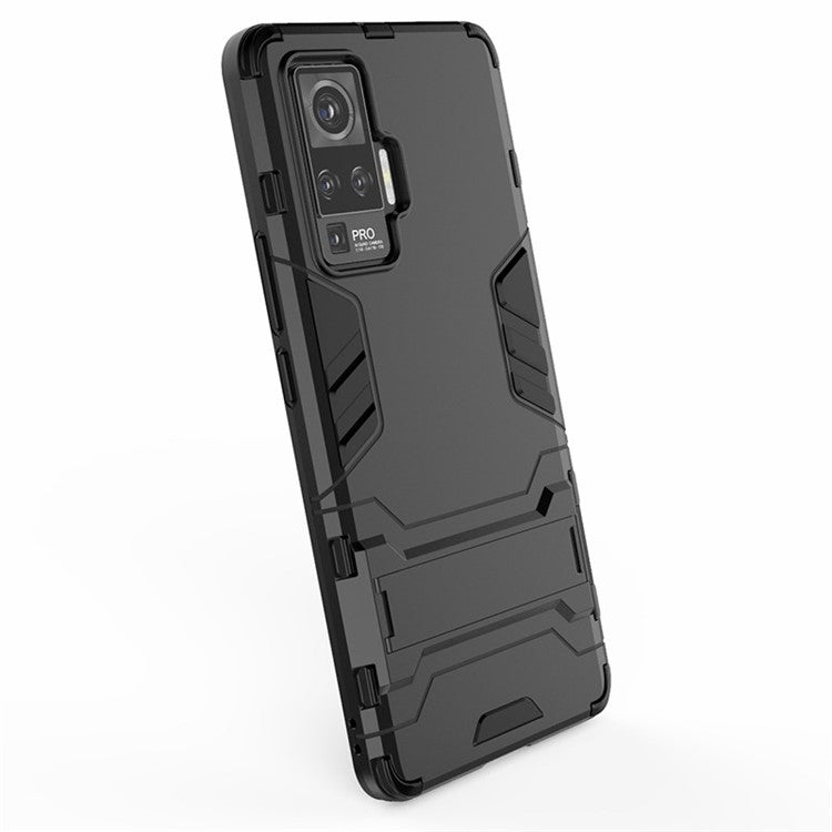 2-in-1 PC + TPU Case with Kickstand for vivo X50 Pro - Black