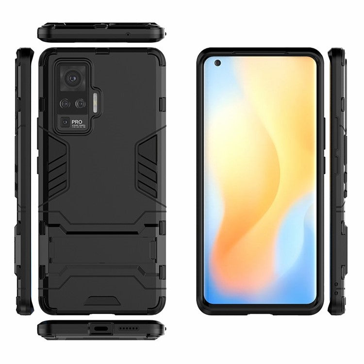 2-in-1 PC + TPU Case with Kickstand for vivo X50 Pro - Black