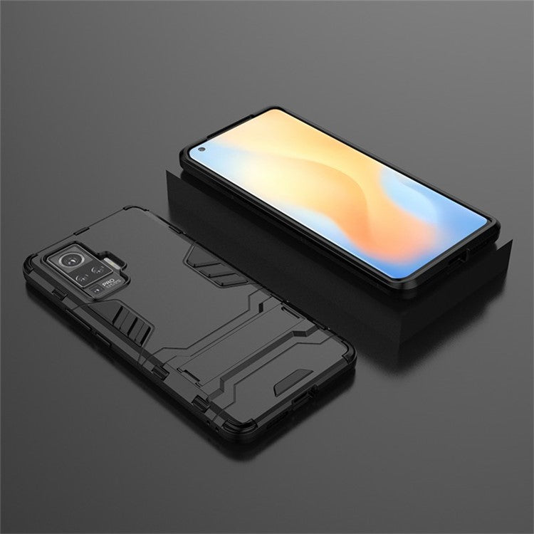 2-in-1 PC + TPU Case with Kickstand for vivo X50 Pro - Black