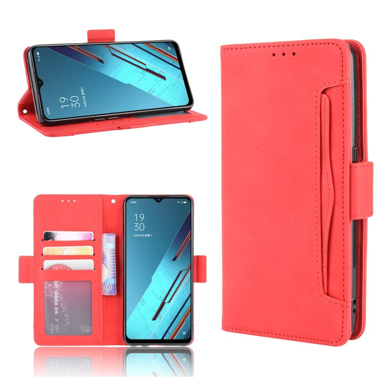 Wallet Leather Phone Case with Multiple Card Slots for Oppo Find X2 Lite/Reno3 5G - Red