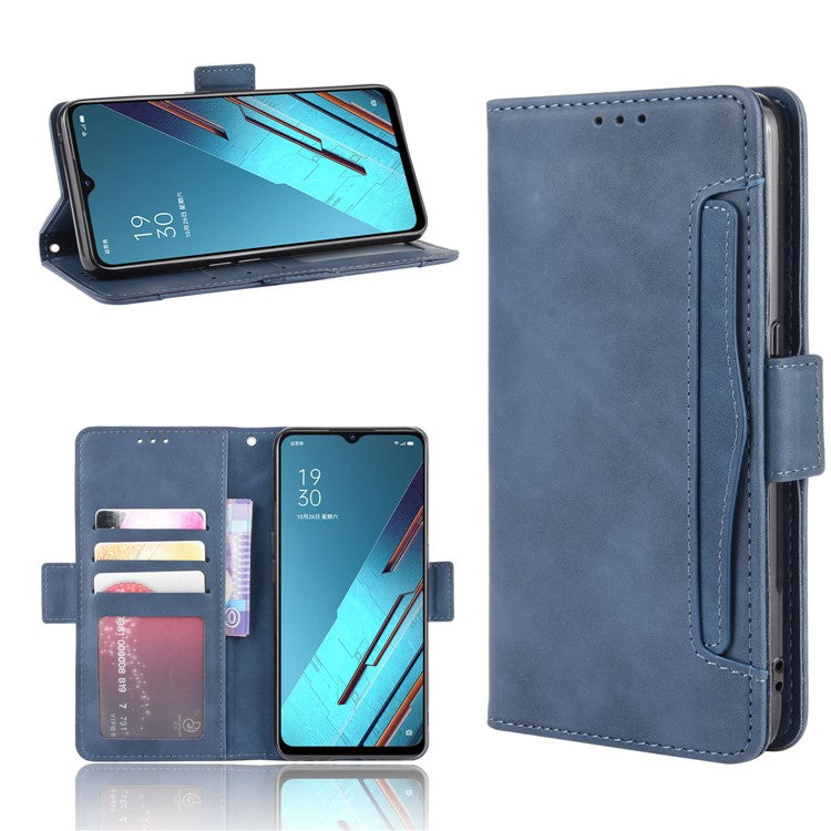 Wallet Leather Phone Case with Multiple Card Slots for Oppo Find X2 Lite/Reno3 5G - Blue