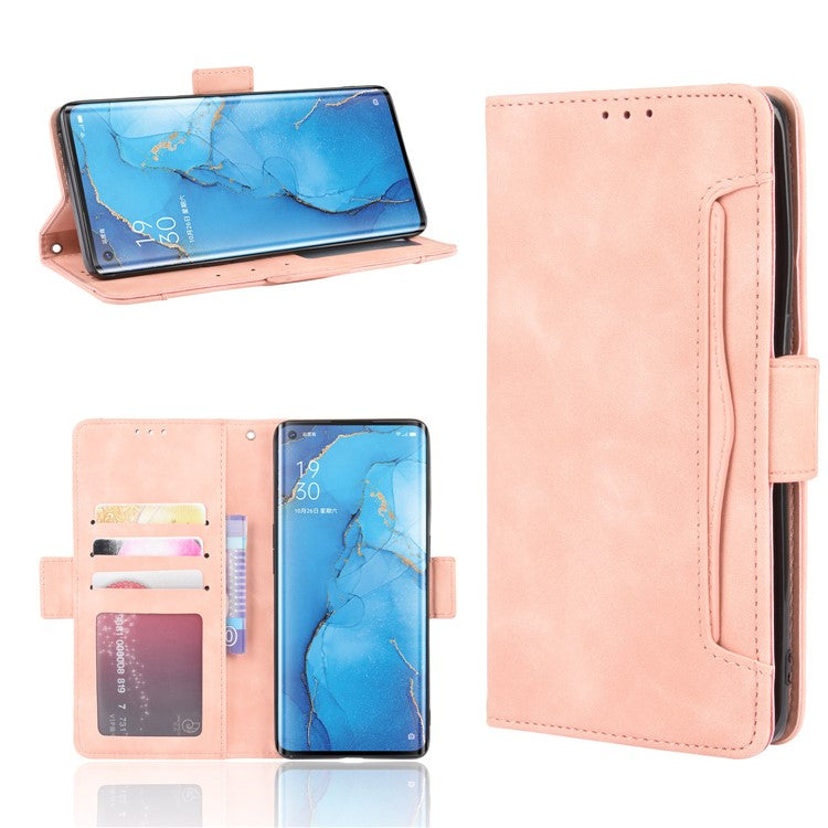 Wallet Leather Phone Case with Multiple Card Slots for OPPO Find X2 Neo / Reno3 Pro 5G (Chinese Edition) / Reno3 Pro (European Edition) - Rose Gold