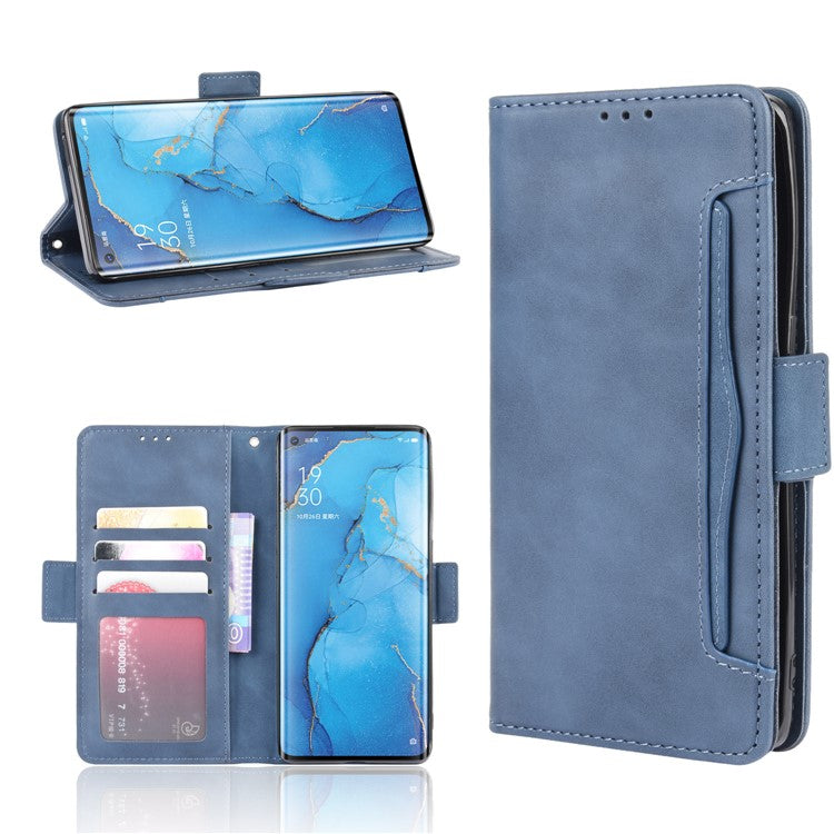 Wallet Leather Phone Case with Multiple Card Slots for OPPO Find X2 Neo / Reno3 Pro 5G (Chinese Edition) / Reno3 Pro (European Edition) - Blue