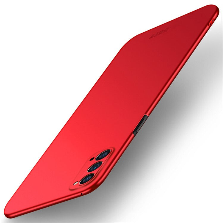 MOFI Shield Matte Plastic Stylish Back Protector Shell for Oppo Reno4 Pro 4G - Red