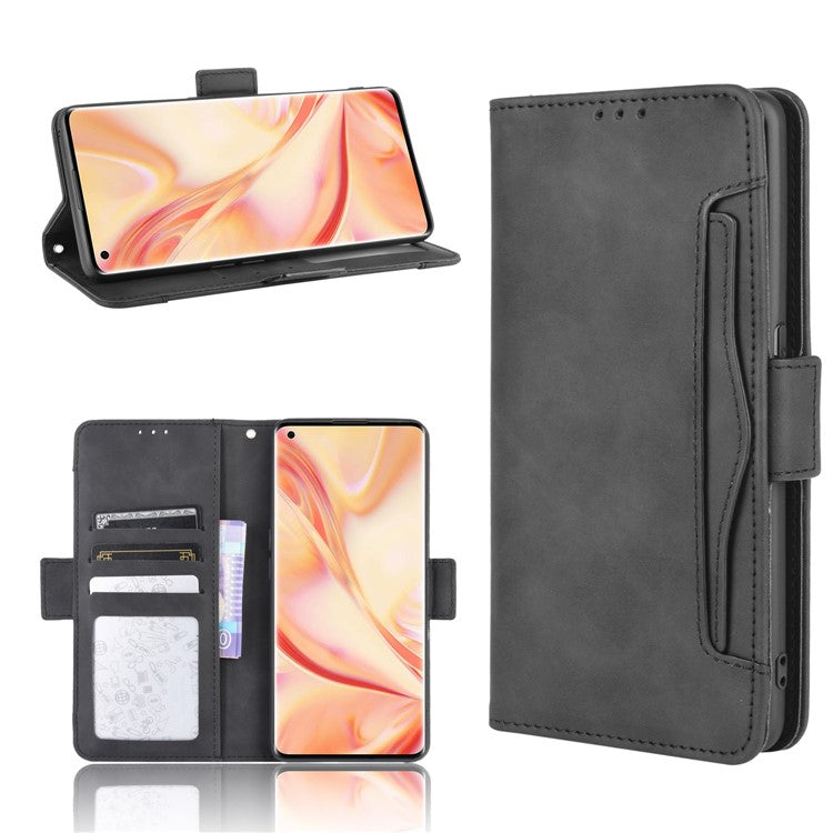 Wallet Stand Flip Leather Phone Cover for Oppo Find X2 Pro - Black