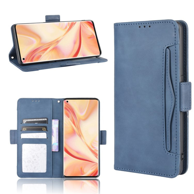 Wallet Stand Flip Leather Phone Cover for Oppo Find X2 Pro - Blue