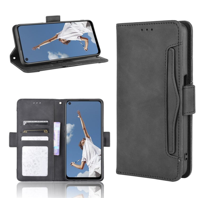 Wallet Stand Flip Leather Protective Case for OPPO A52/A72/A92 - Black