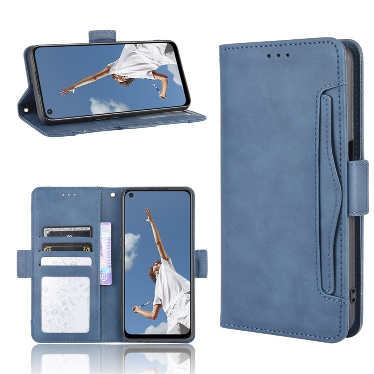 Wallet Stand Flip Leather Protective Case for OPPO A52/A72/A92 - Blue