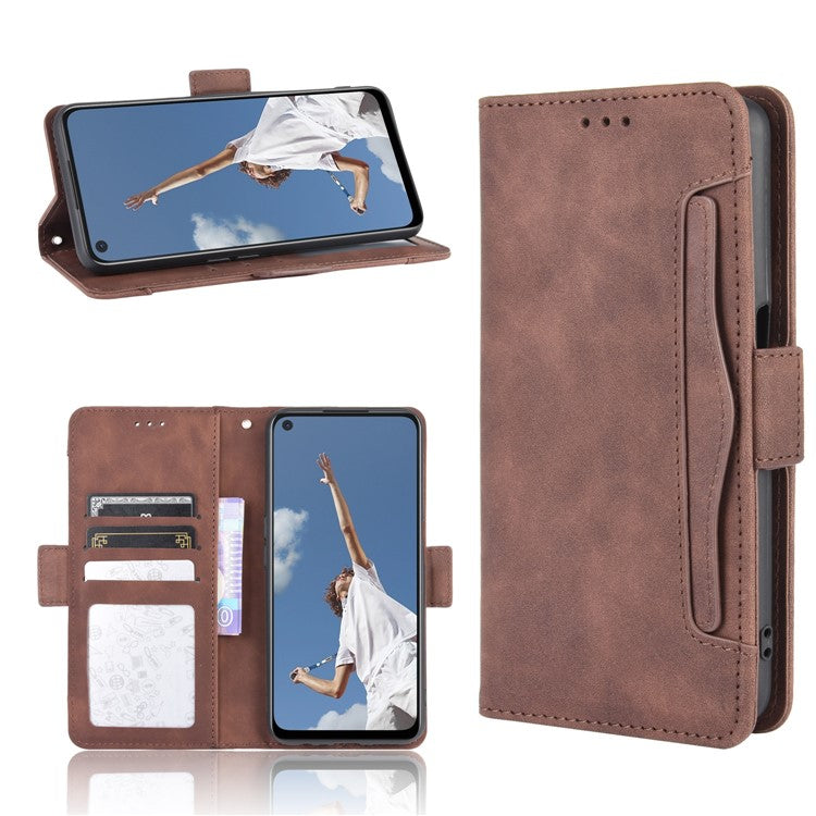 Wallet Stand Flip Leather Protective Case for OPPO A52/A72/A92 - Brown