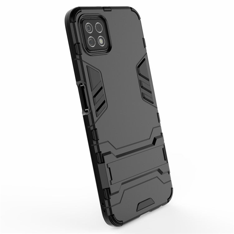 2-in-1 Plastic + TPU Hybrid Case with Kickstand for Oppo A72 5G - Black