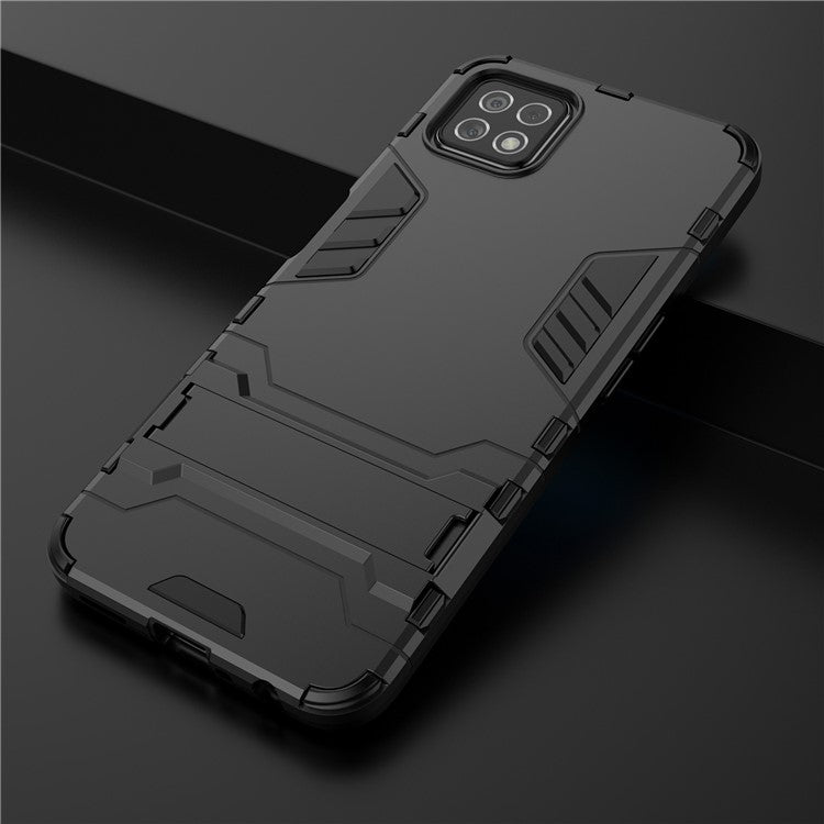 2-in-1 Plastic + TPU Hybrid Case with Kickstand for Oppo A72 5G - Black