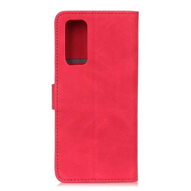 KHAZNEH Retro Style Leather Protective Case Phone Shell for vivo Y20 - Red